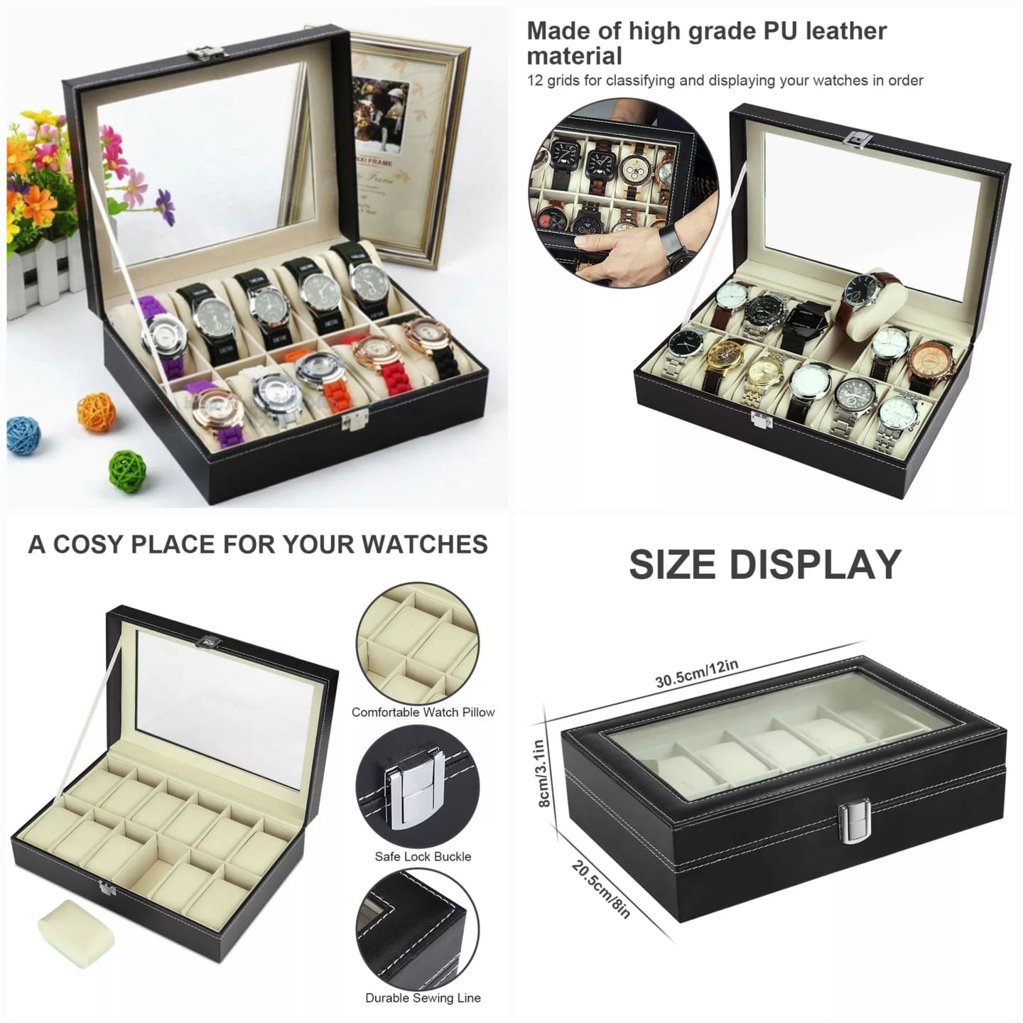 12 Slots Watch Box