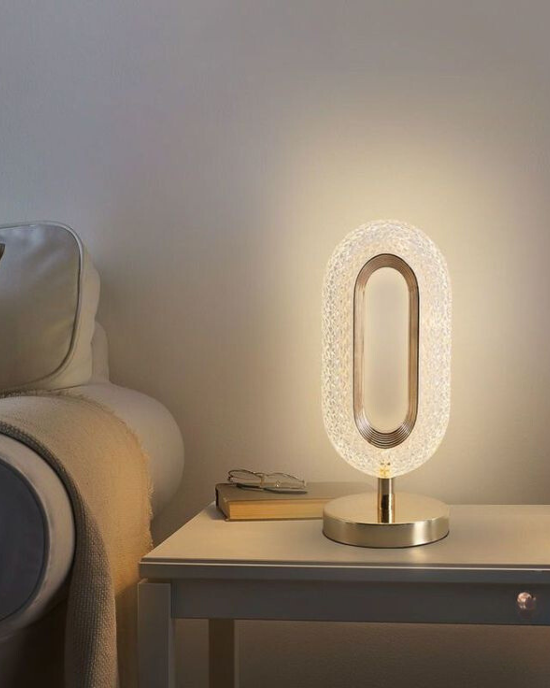 Crystal Oval Table Lamp