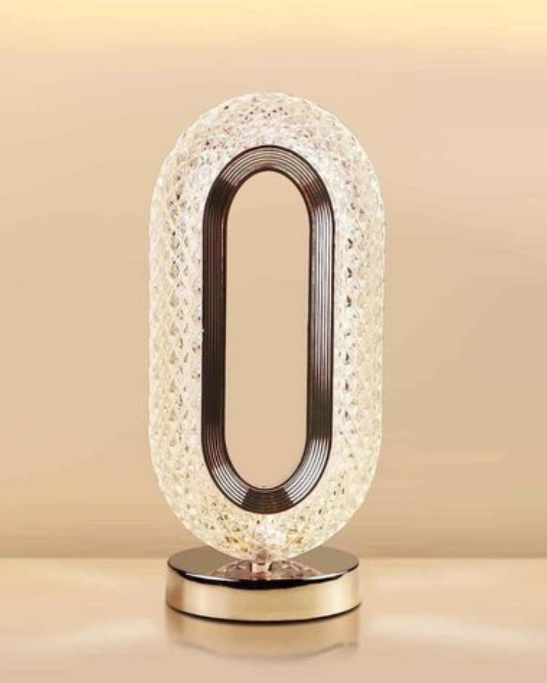 Crystal Oval Table Lamp