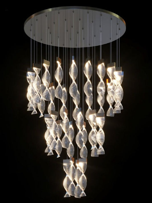 Swirl Helix Duplex Chandelier  - 16 -Light Luxury