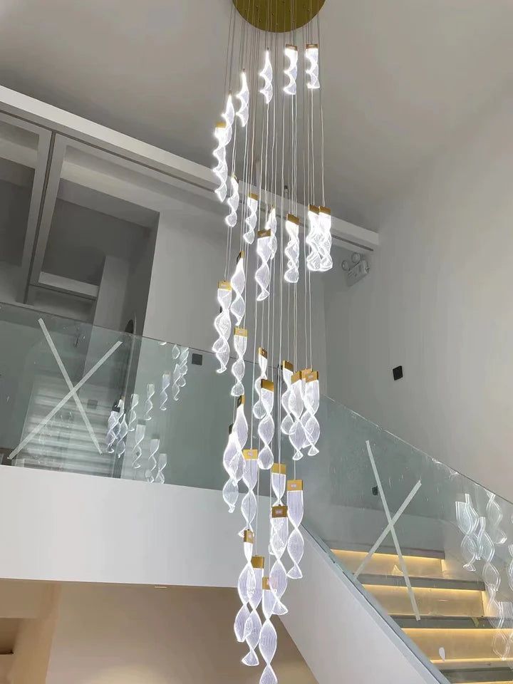 Swirl Helix Duplex Chandelier  - 16 -Light Luxury