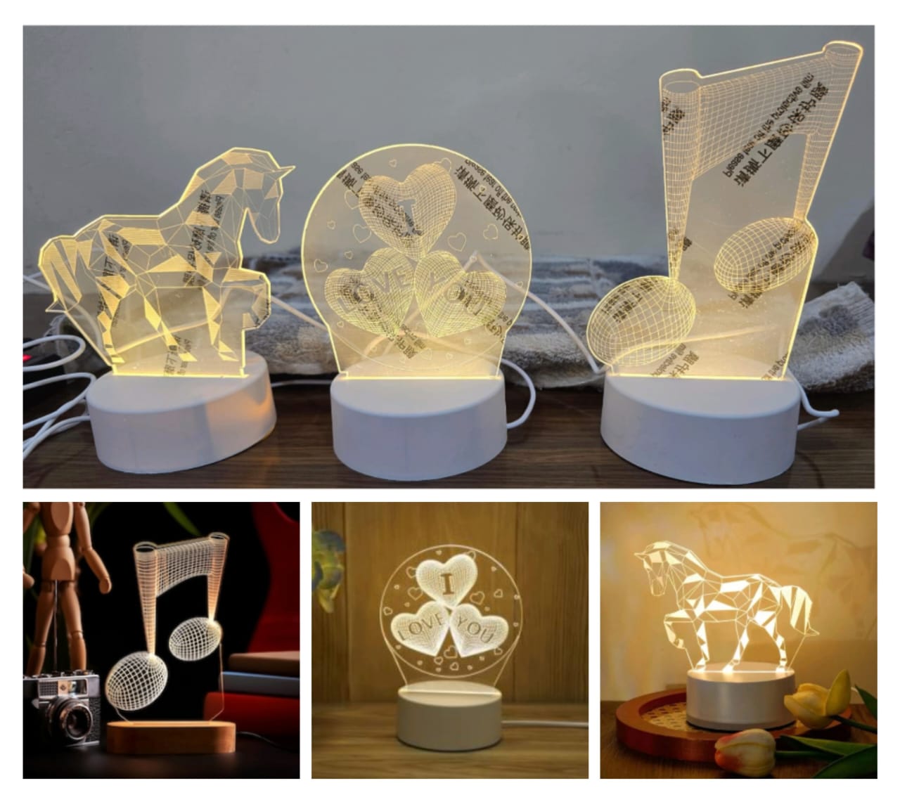 3D Acrylic Table Lamps