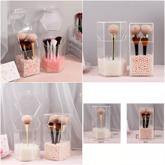 Acrylic Pearl Brush Holder - Pack of 2