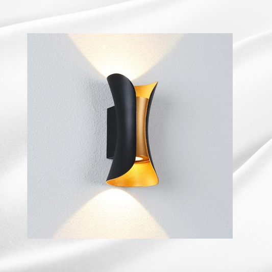 Modern Outdoor & indoor Wall Sconce - Black and Gold