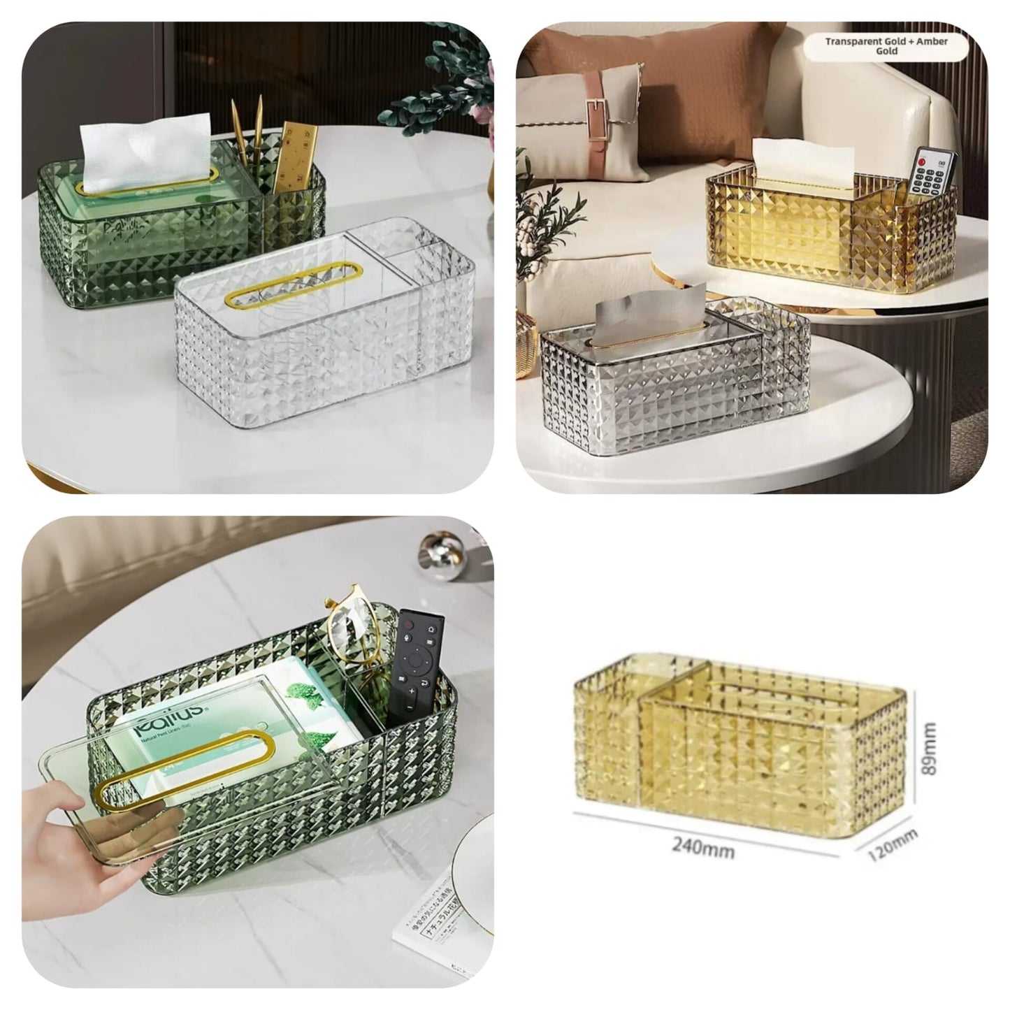 Crystal Diamond Cut Tissue Box