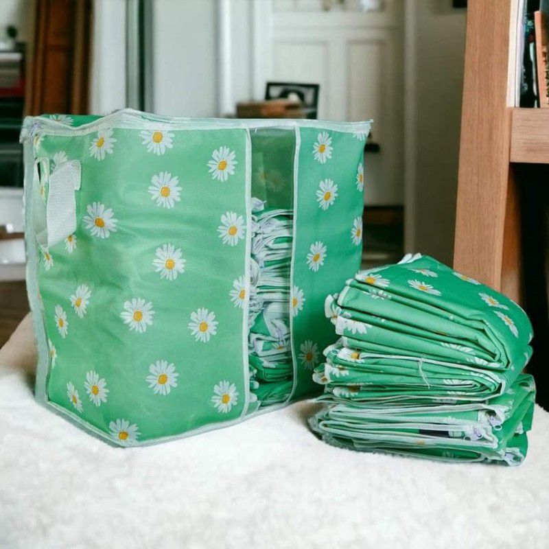 Printed Flower Storage Blanket Bag Organizer