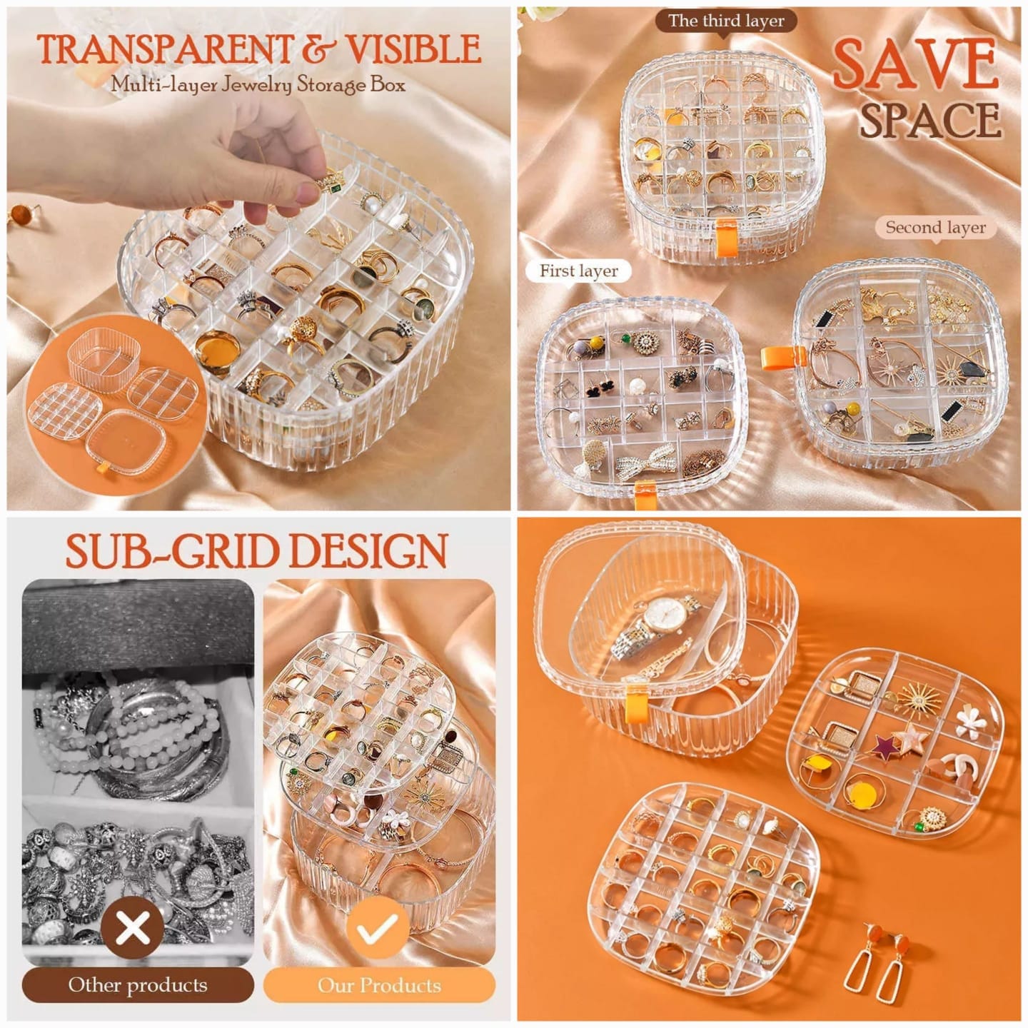 3 layer - Transparent Jewellery Organizer