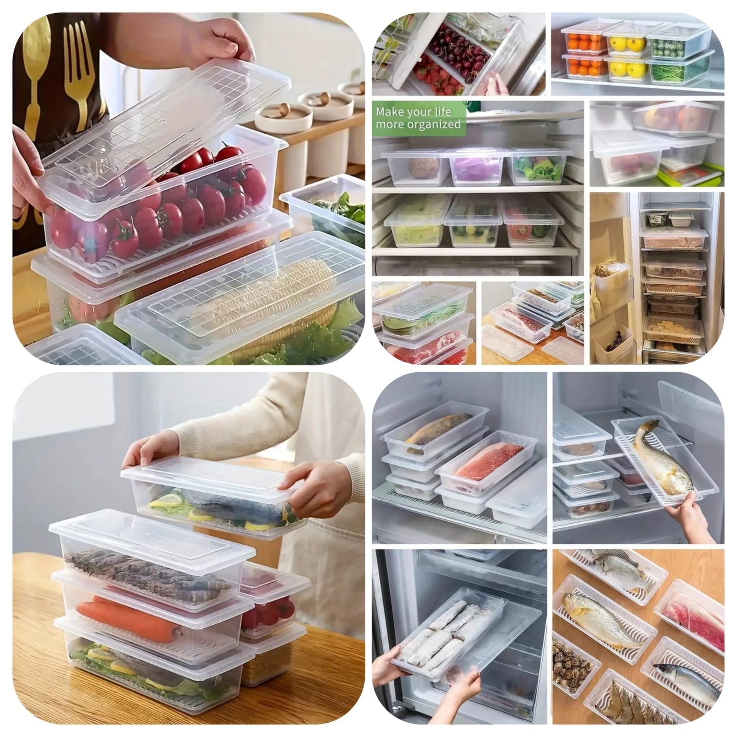 Fridge Organizers with Lids