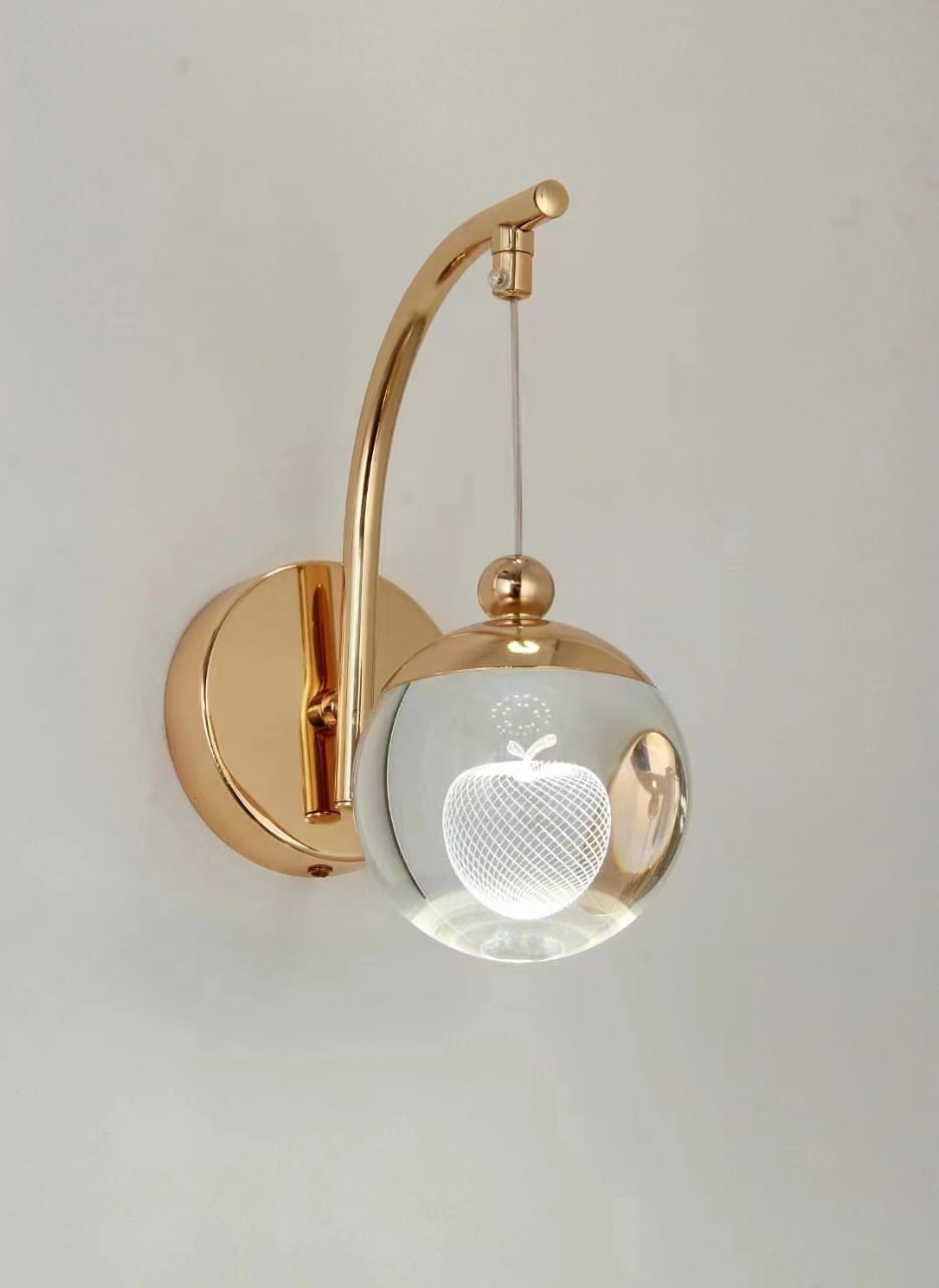 Apple-Shaped Glass Wall Sconce