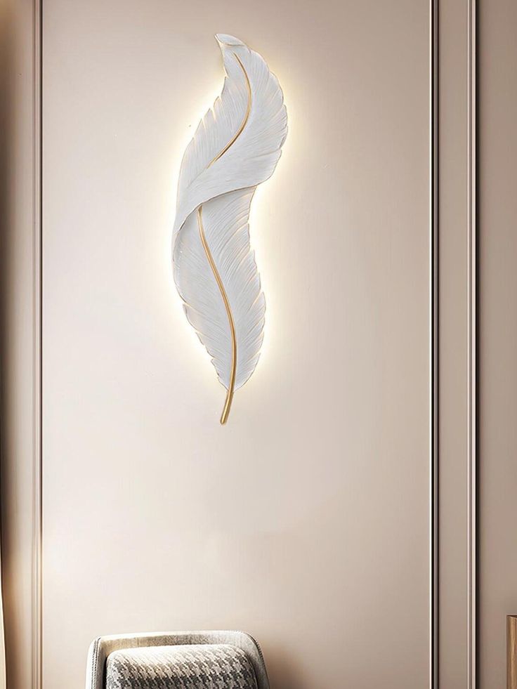 Feathery Elegance - Modern Wall Sconce