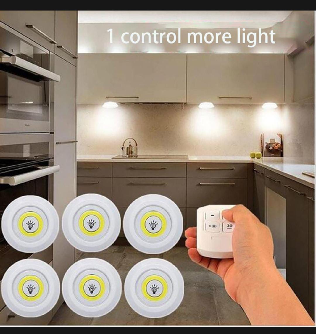 Remote Control LED Puck Lights - (Pack of 3 Lights)