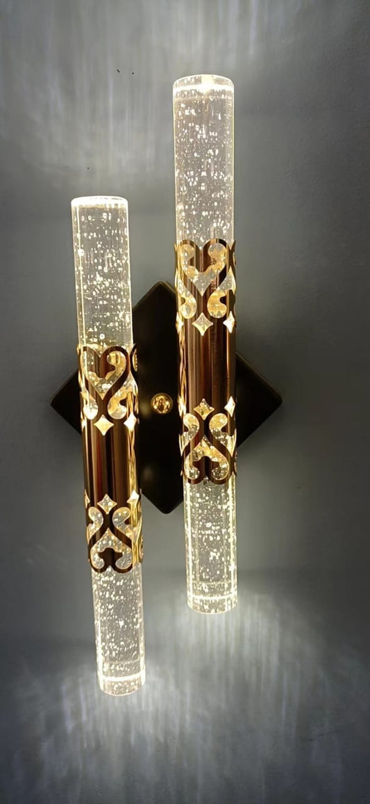 Ornate Glass Tube Wall Sconce