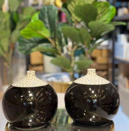 Elegant Black and White Ceramic Vases