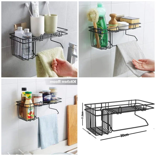 Multifunctional Over-the-Sink Shelf with Towel Bar