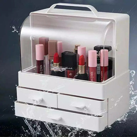 Portable Cosmetic Organizer with Handle and Drawers